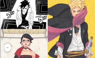 Boruto, Kawaki and Sarada in Boruto Two Blue Vortex: chapter 1